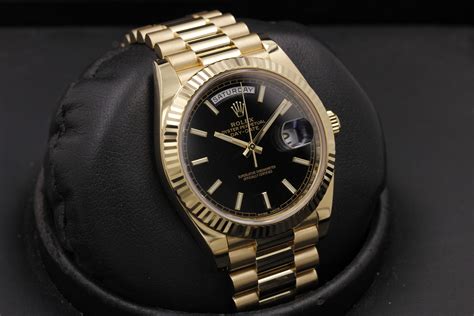 rolex day date gold schwarz preis|Rolex Day-Date 40mm price.